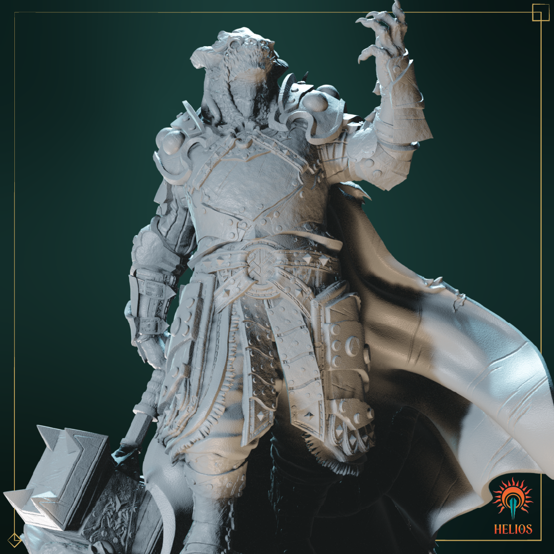 Dragonborn Paladin Miniature for TTRPG | Helios Tabletop