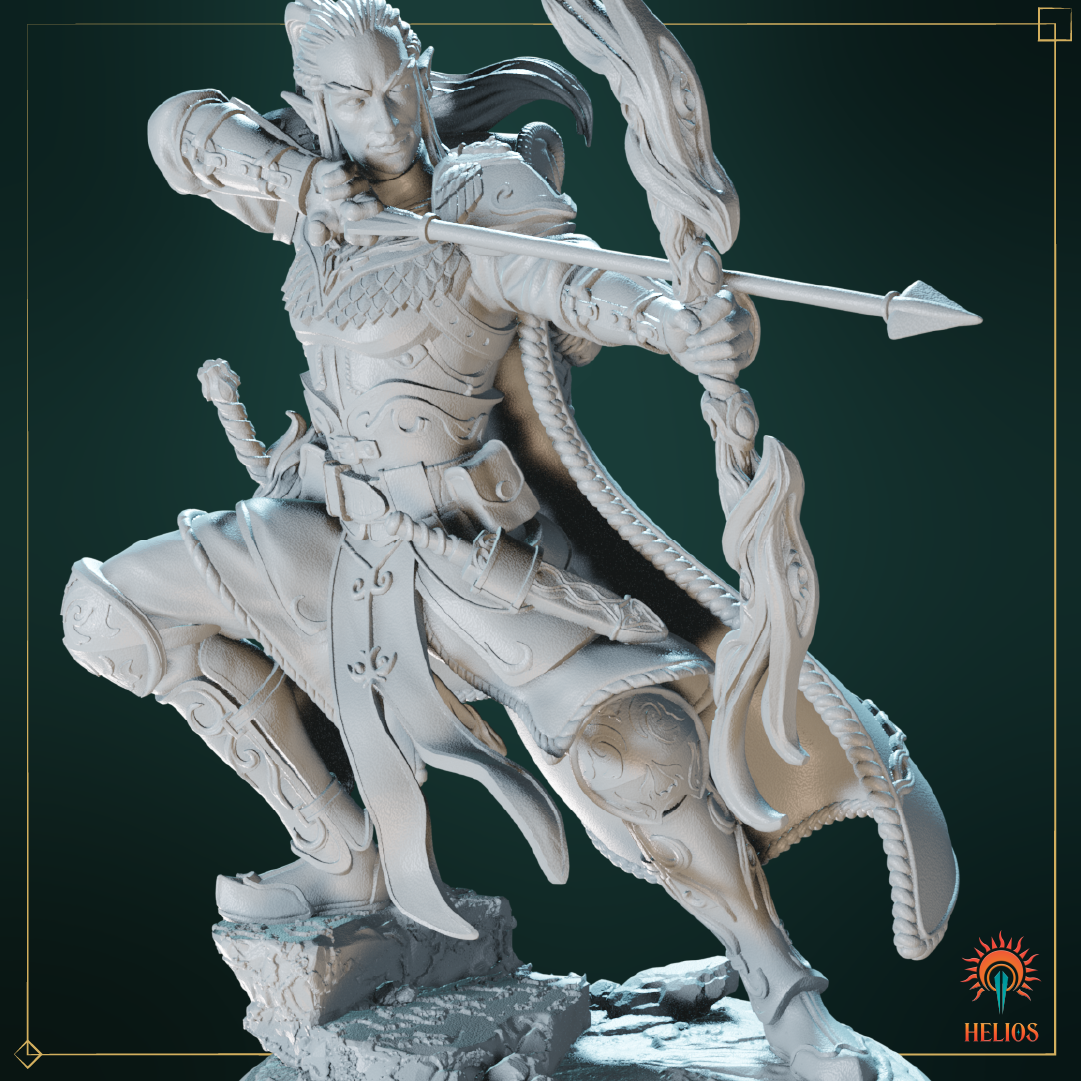 Male Elf Ranger Mini - Woodland Archer | Helios Tabletop