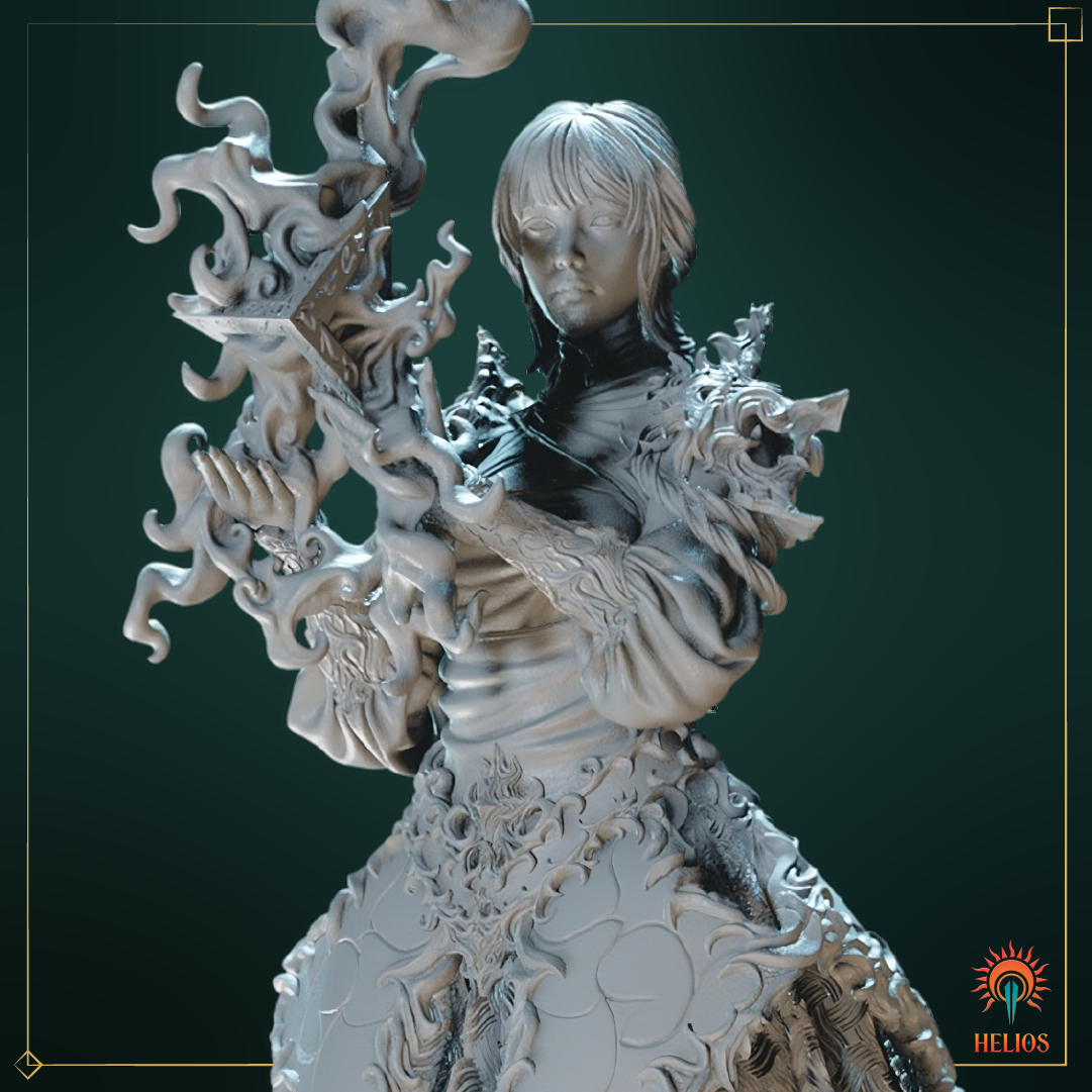 Female Human Sorcerer Miniature - Arcane Magic | Helios Tabletop
