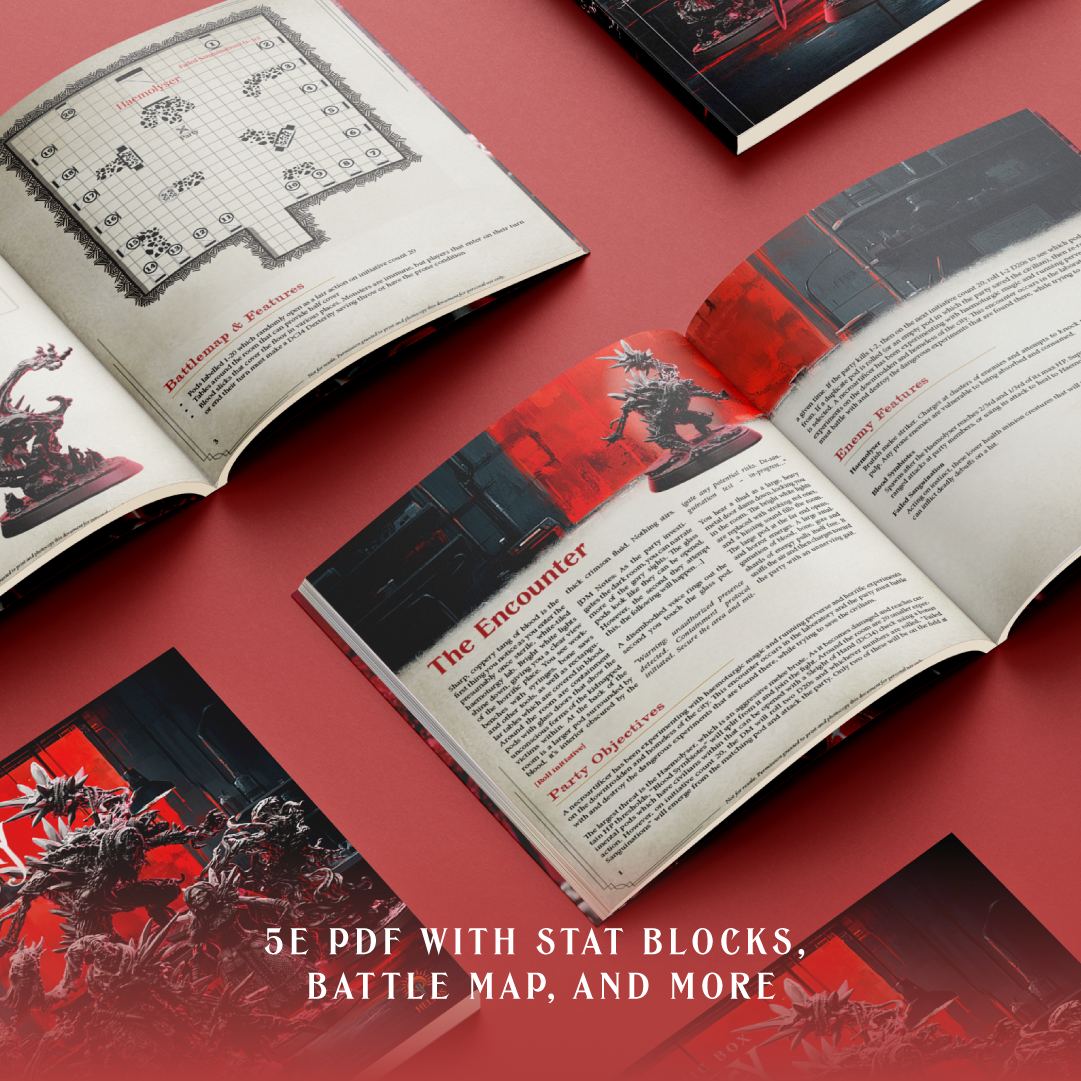 5e DM Handbook - Haemoturgy Lab - February 2025 Monthly Mythic Box | Helios Tabletop