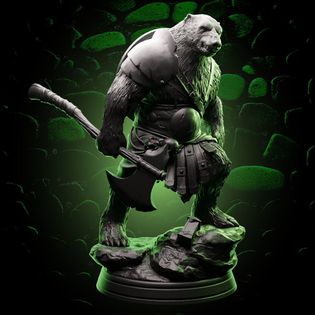 Bearfolk Barbarian | Axe | 5e