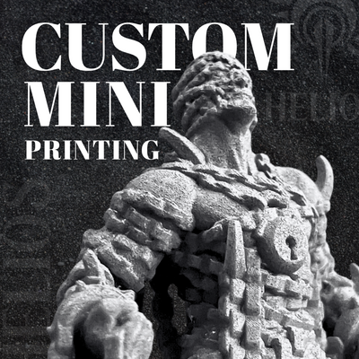 Custom 3D miniature printing service in Toronto, Canada, offering game-ready minis tailored to your unique character designs. | Helios Tabletop