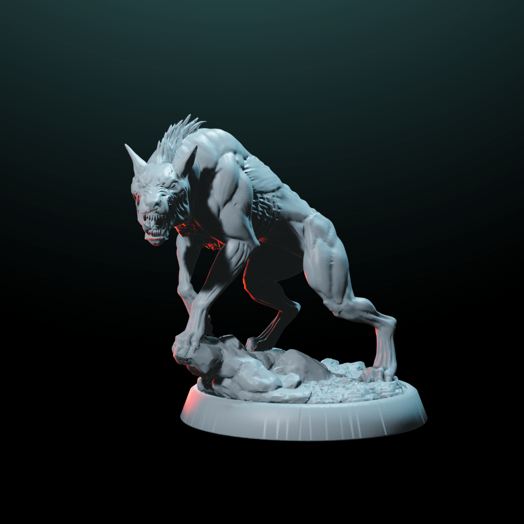 Hellhound Miniature - Fiery Guardian & Beast | Helios Tabletop
