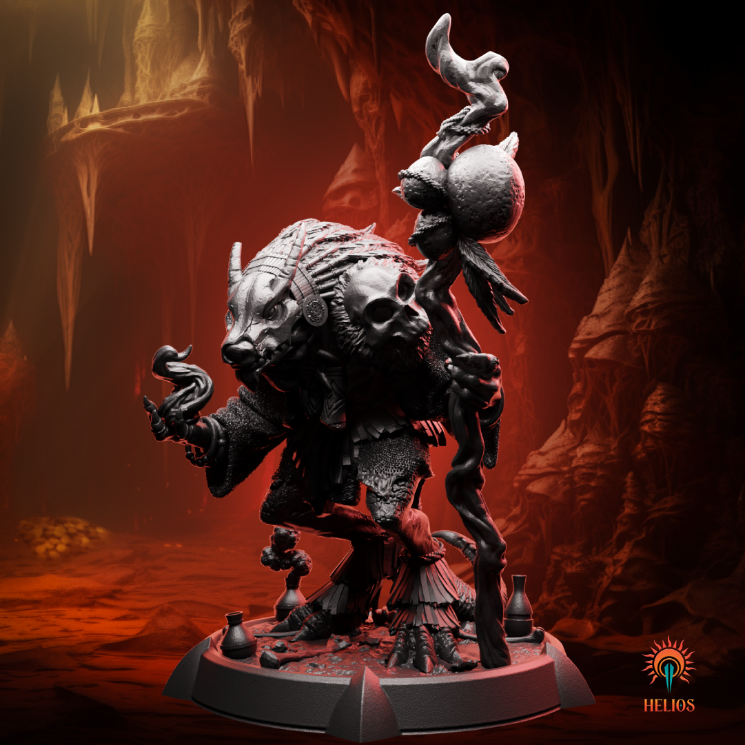 Kobold shaman miniature for fantasy RPGs and tabletop adventures. | Helios Tabletop
