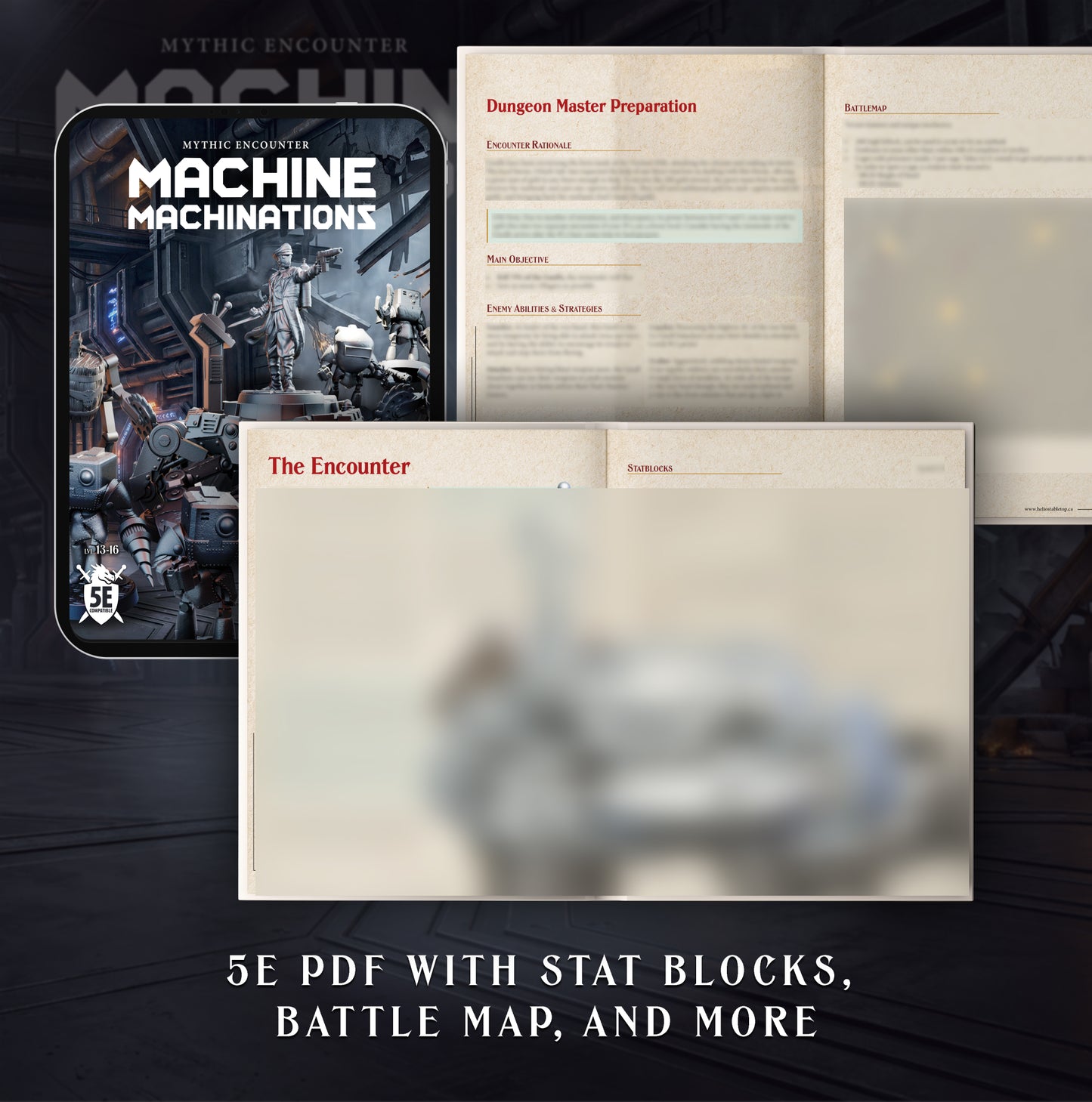 Machine Machinations | Digital 5e Mythic Encounter Module | Battlemap and DM Handbook Only