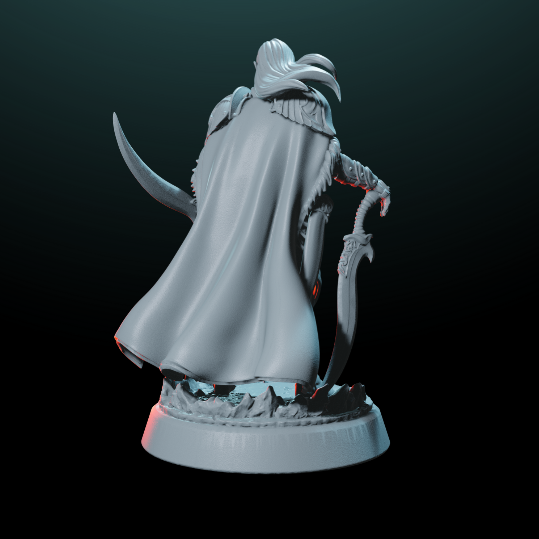 Male Dark Elf Rogue Mini - Stealth & Precision | Helios Tabletop