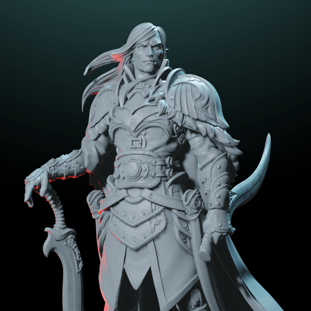 Male Dark Elf Rogue Mini - Stealth & Precision | Helios Tabletop