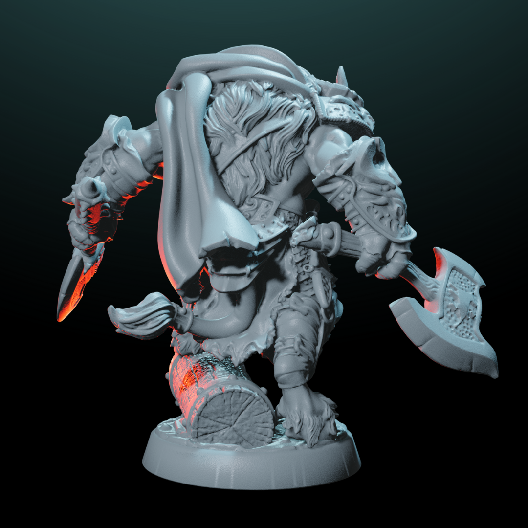 Minotaur with Dual Axes Mini -Fierce Labyrinth Brute | Helios Tabletop
