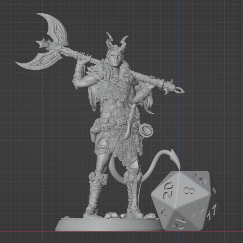 Tiefling Barbarian | Axe | 5e