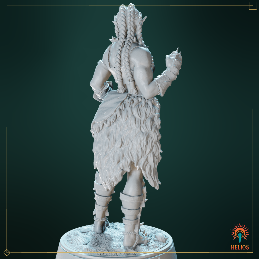 Female Orc Monk Miniature - Martial Discipline | Helios Tabletop