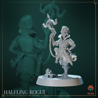 Male Halfling Rogue Mini - Master of Shadows | Helios Tabletop