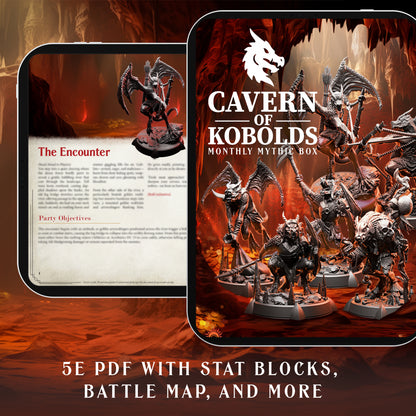 5e compatible DM Handbook PDF included in April's Mythic Box, with custom encounters, stat blocks, and story hooks. | Helios Tabletop