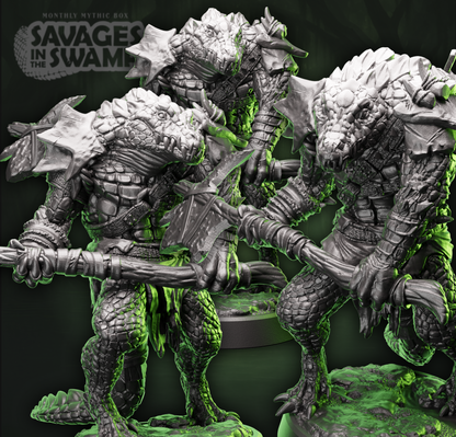 Crocodile Fighter Warband | Greataxe | Medium (1in base) | 5e