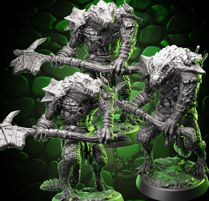 Crocodile Fighter Warband | Greataxe | Medium (1in base) | 5e