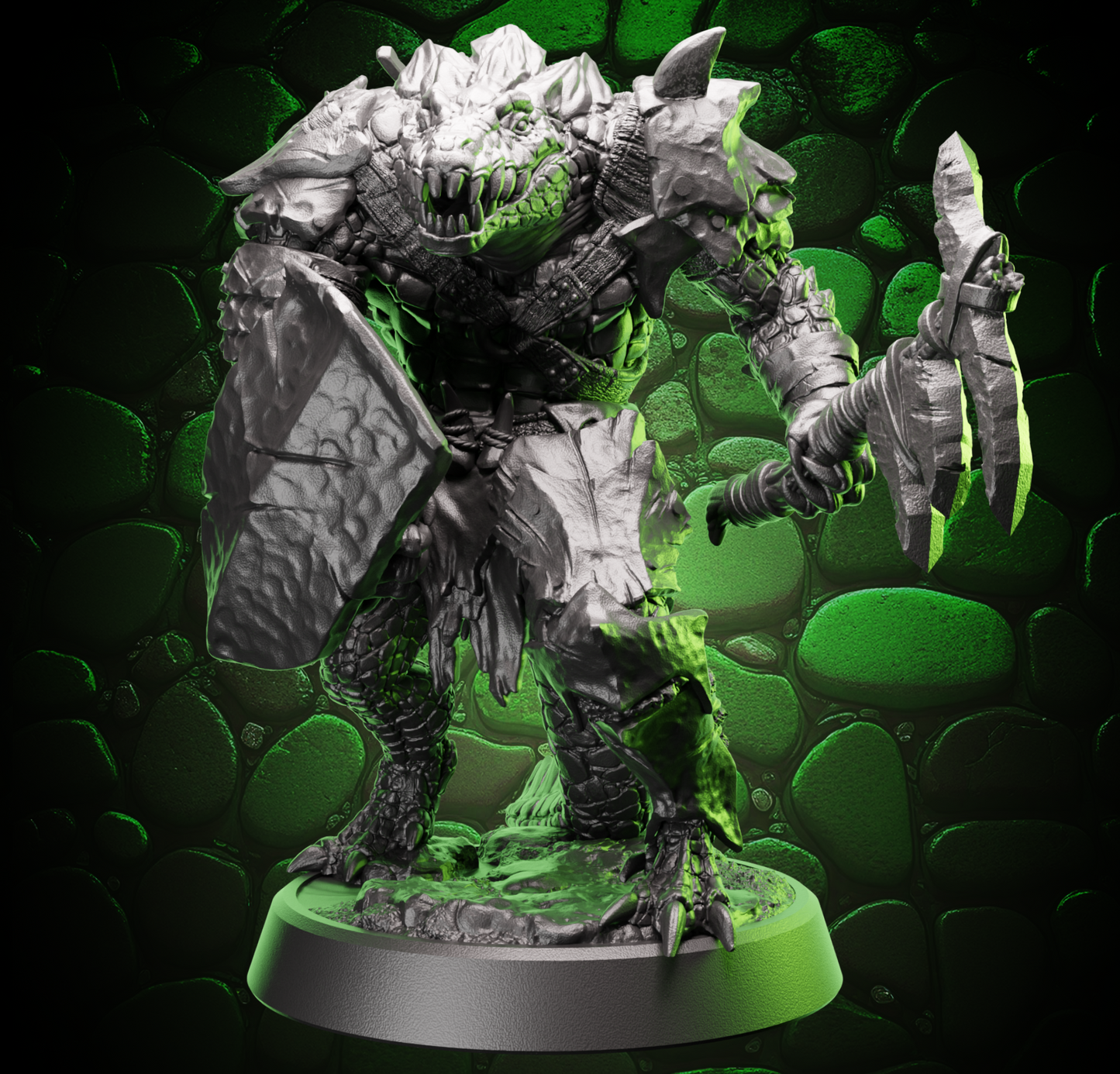 Crocodile Fighter Warband | Shield & Warpick | Medium (1in base) | 5e