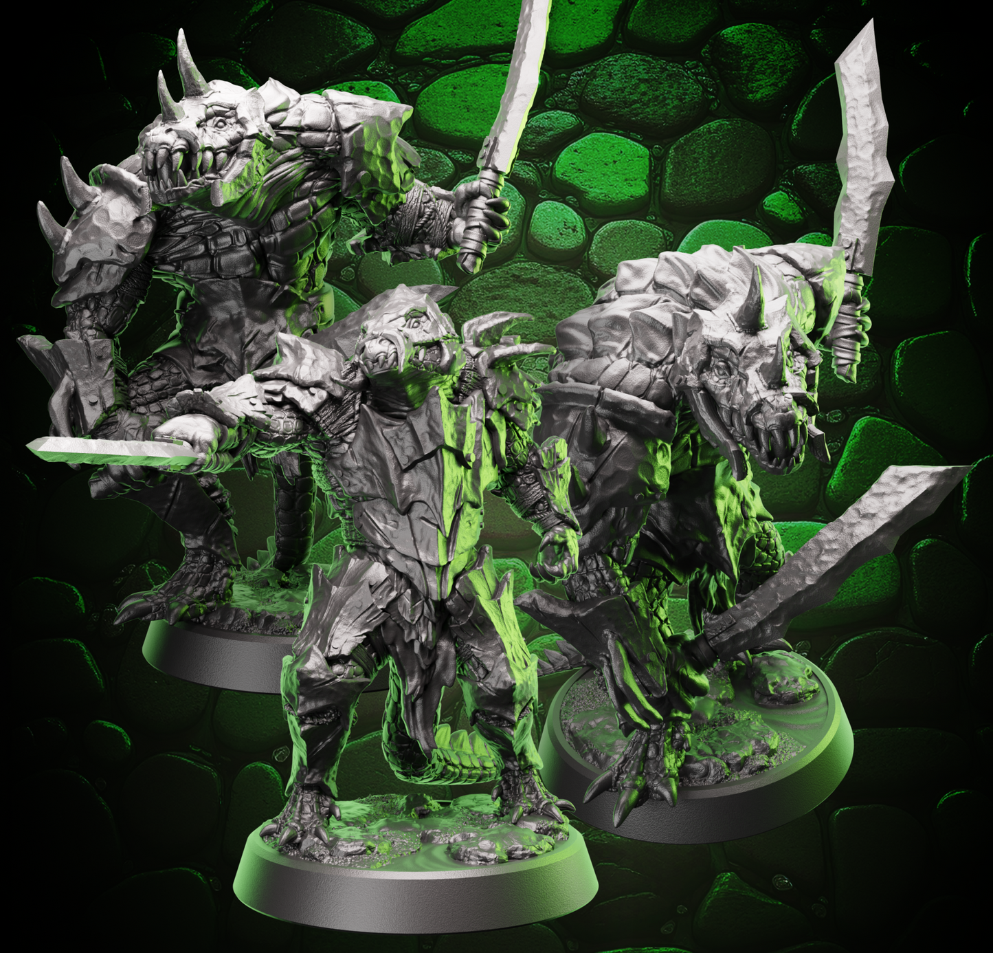 Crocodile Fighter Warband | Swords | Medium (1in base) | 5e