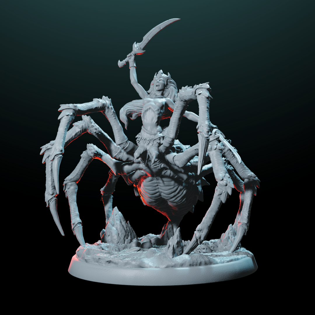 Female Drider Queen Miniature - Underdark Overlord | Helios Tabletop
