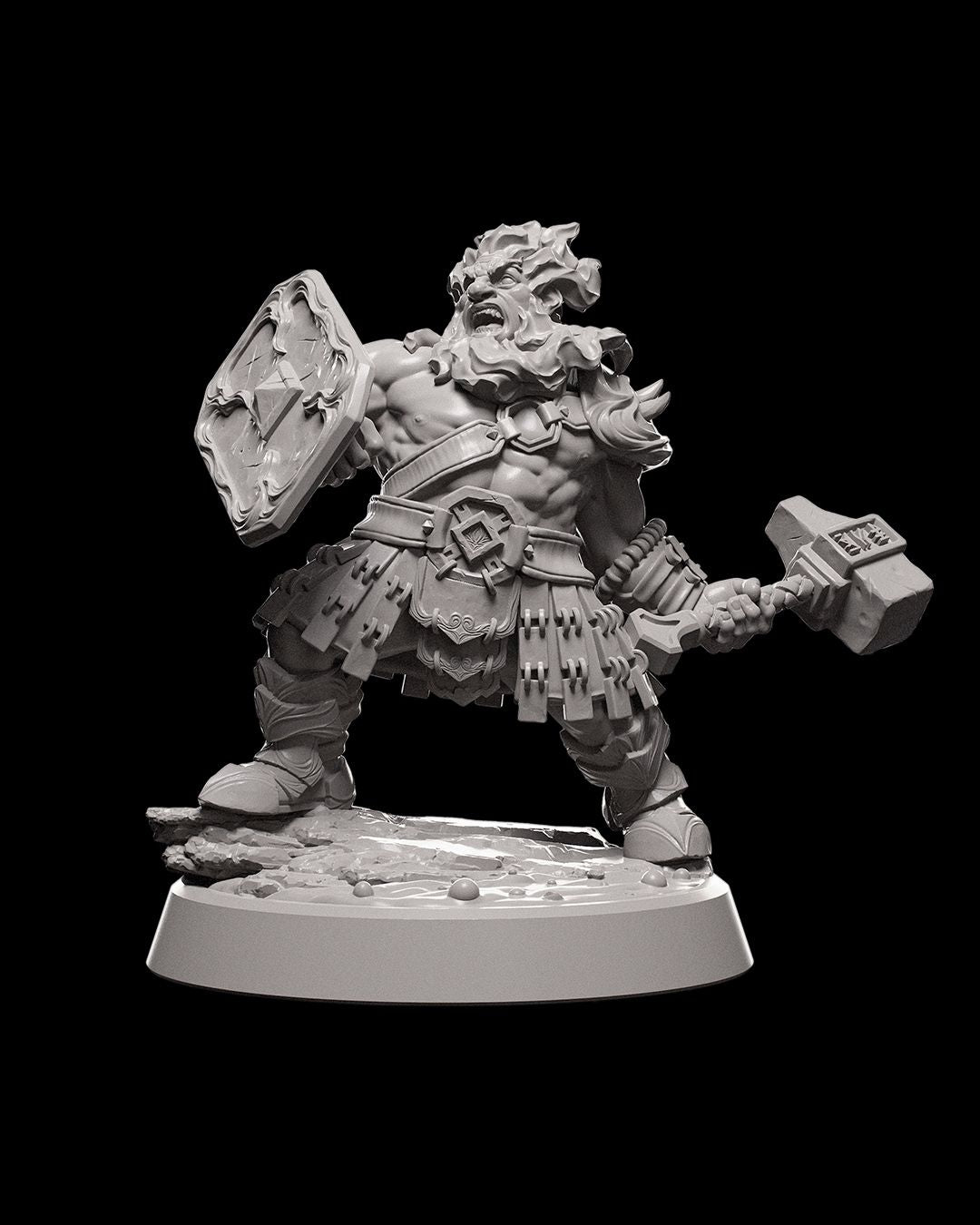 Dwarf Fighter - Hammer & Shield