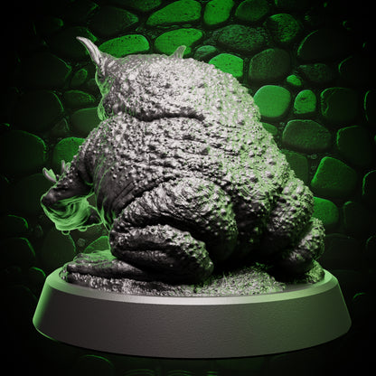 Back view of giant toad familiar miniature with detailed warty texture and squat pose – resin mini for Dungeons & Dragons and tabletop RPGs.