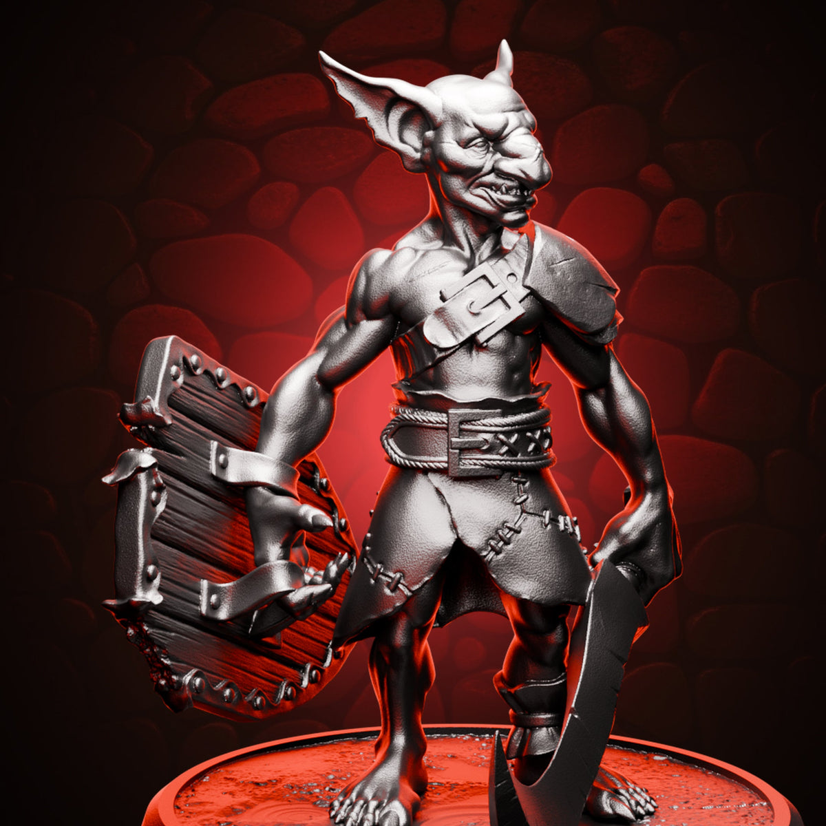 Goblin Fighter - Sword & Shield | Medium (1in), cover view