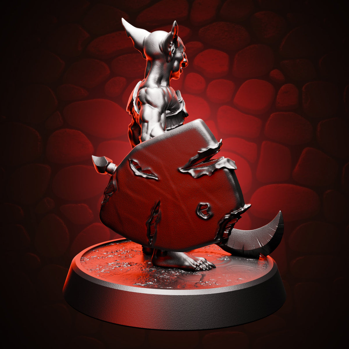 Goblin Fighter - Sword & Shield | Medium (1in), left view