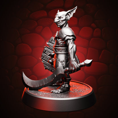 Goblin Fighter - Sword & Shield | Medium (1in), right view