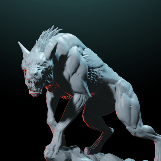 Hellhound Miniature - Fiery Guardian & Beast | Helios Tabletop