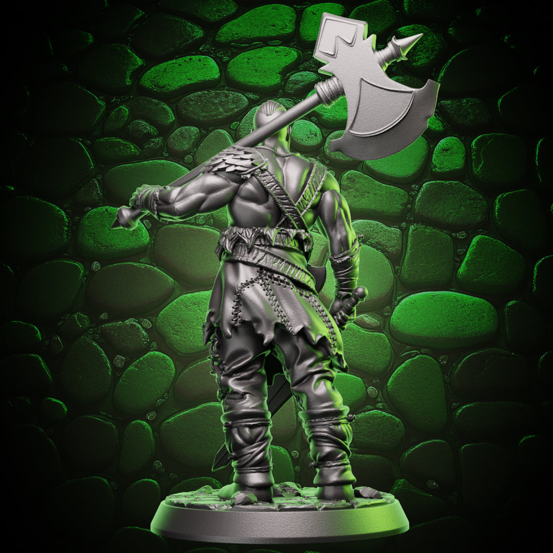 Human Barbarian | Axe & Sword | 5e