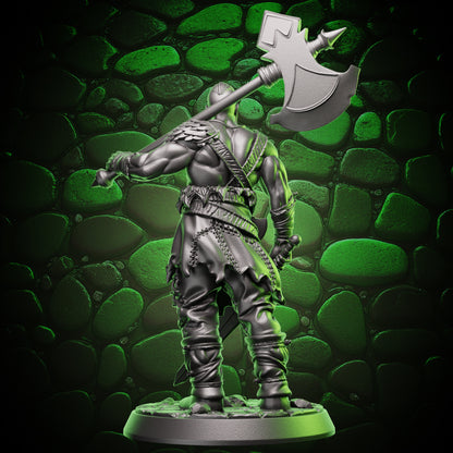 Human Barbarian | Axe & Sword | 5e