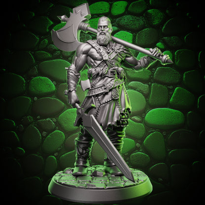 Human Barbarian | Axe & Sword | 5e