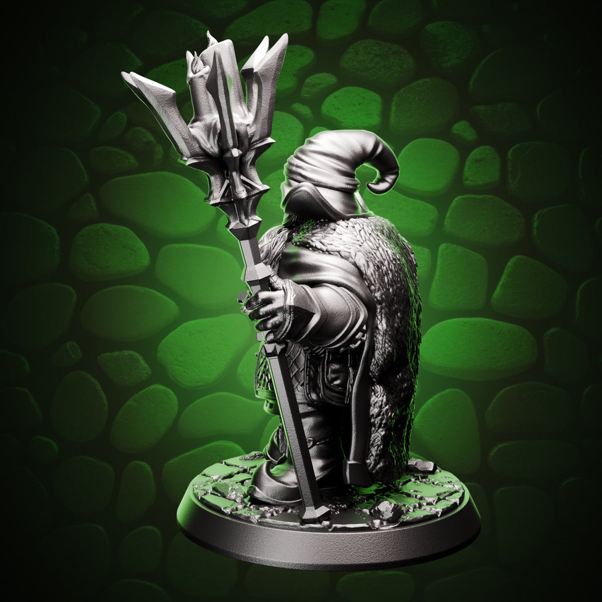 Dwarf Wizard - Staff & Sword, right view