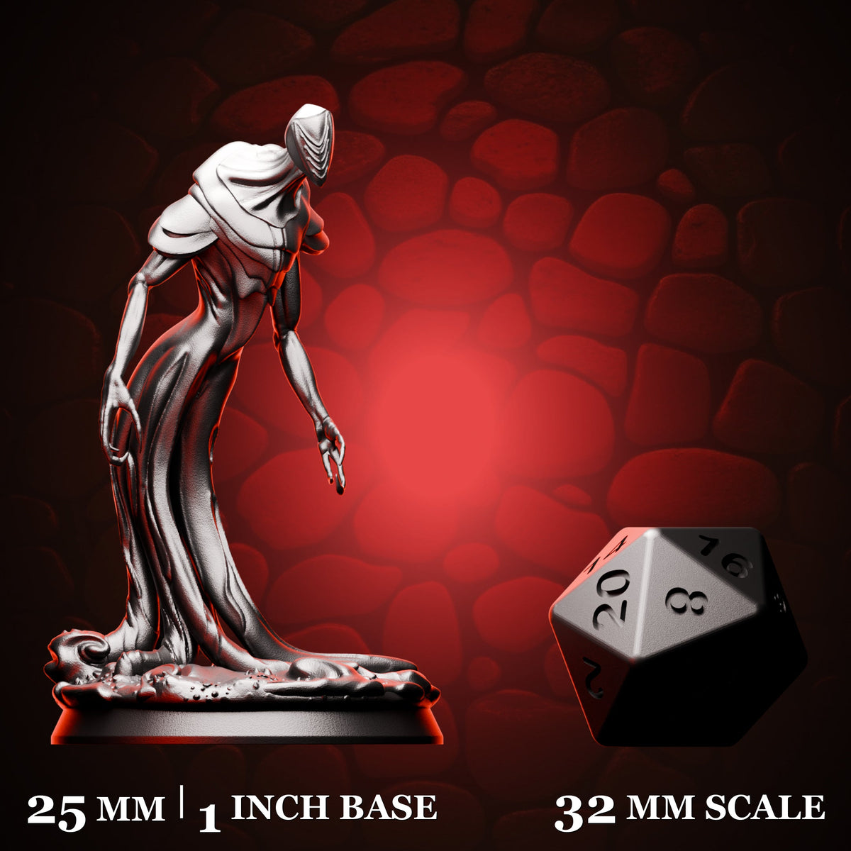 Ocean Reaper Wraith shown beside a d20 for scale