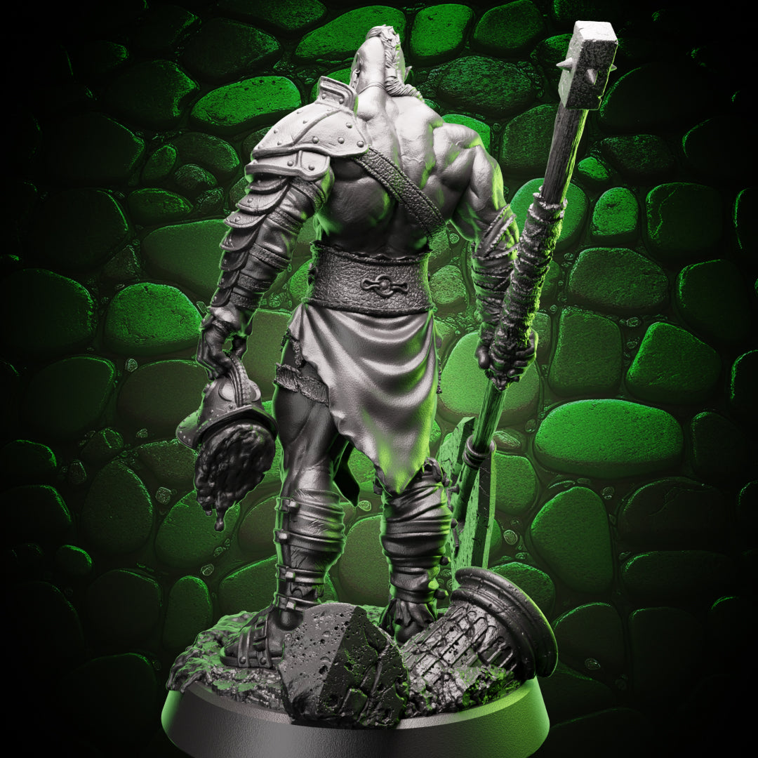 Orc Barbarian - Greataxe, rear view