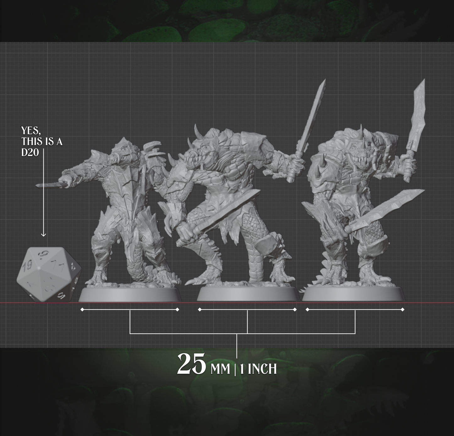 Crocodile Fighter Warband | Swords | Medium (1in base) | 5e