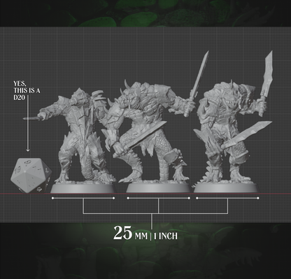 Crocodile Fighter Warband | Swords | Medium (1in base) | 5e
