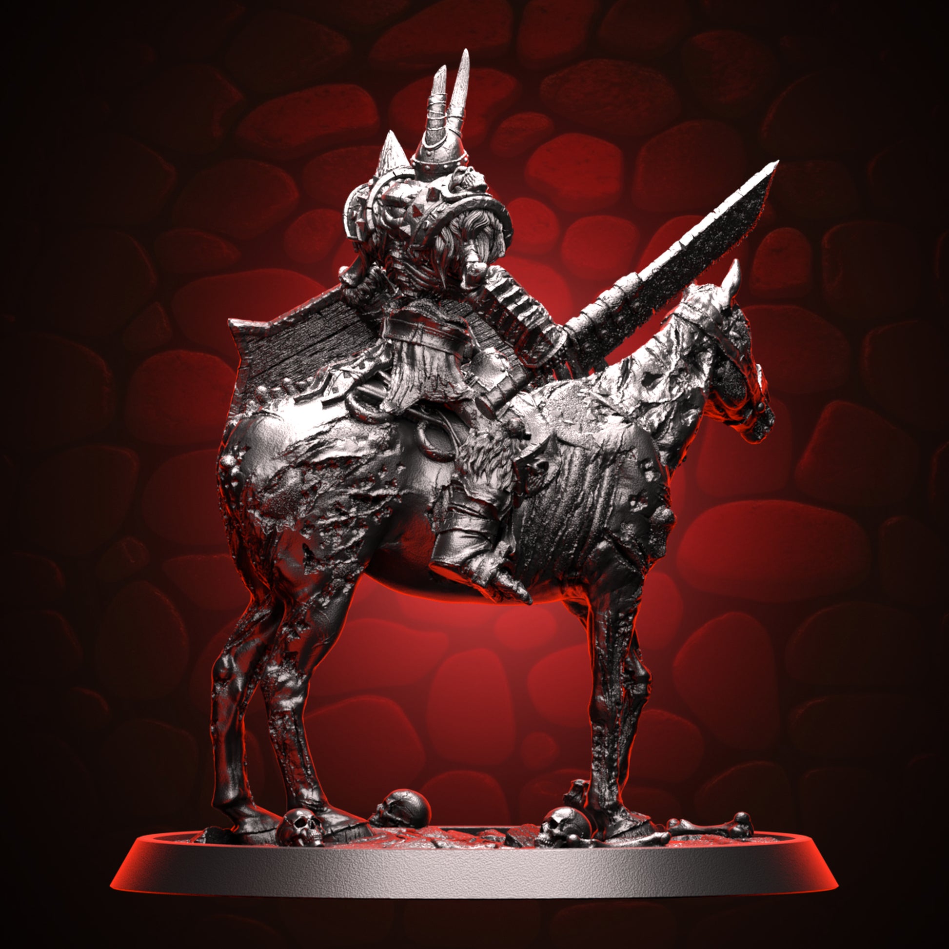 Skeleton Captian Mounted on Zombie Horse back