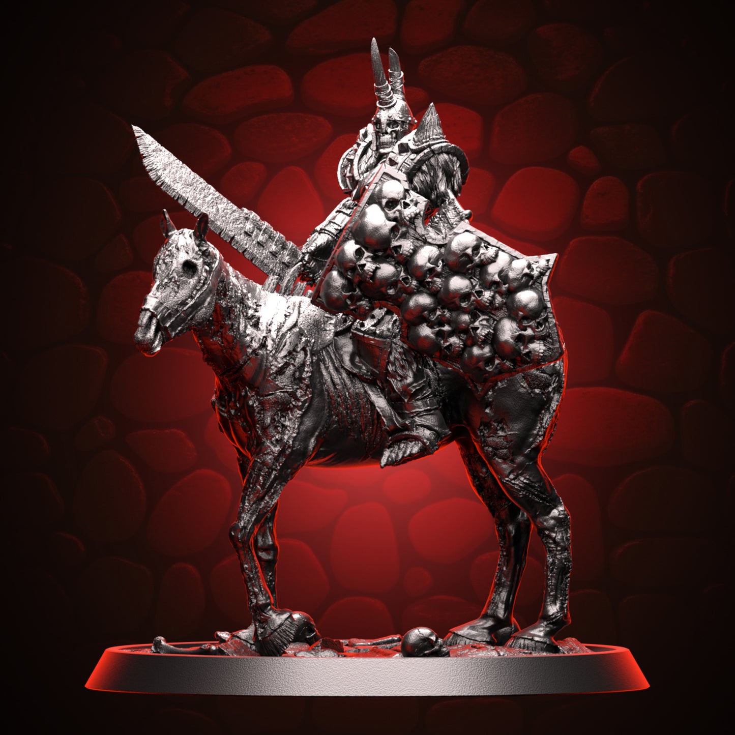 Skeleton Captian Mounted on Zombie Horse front