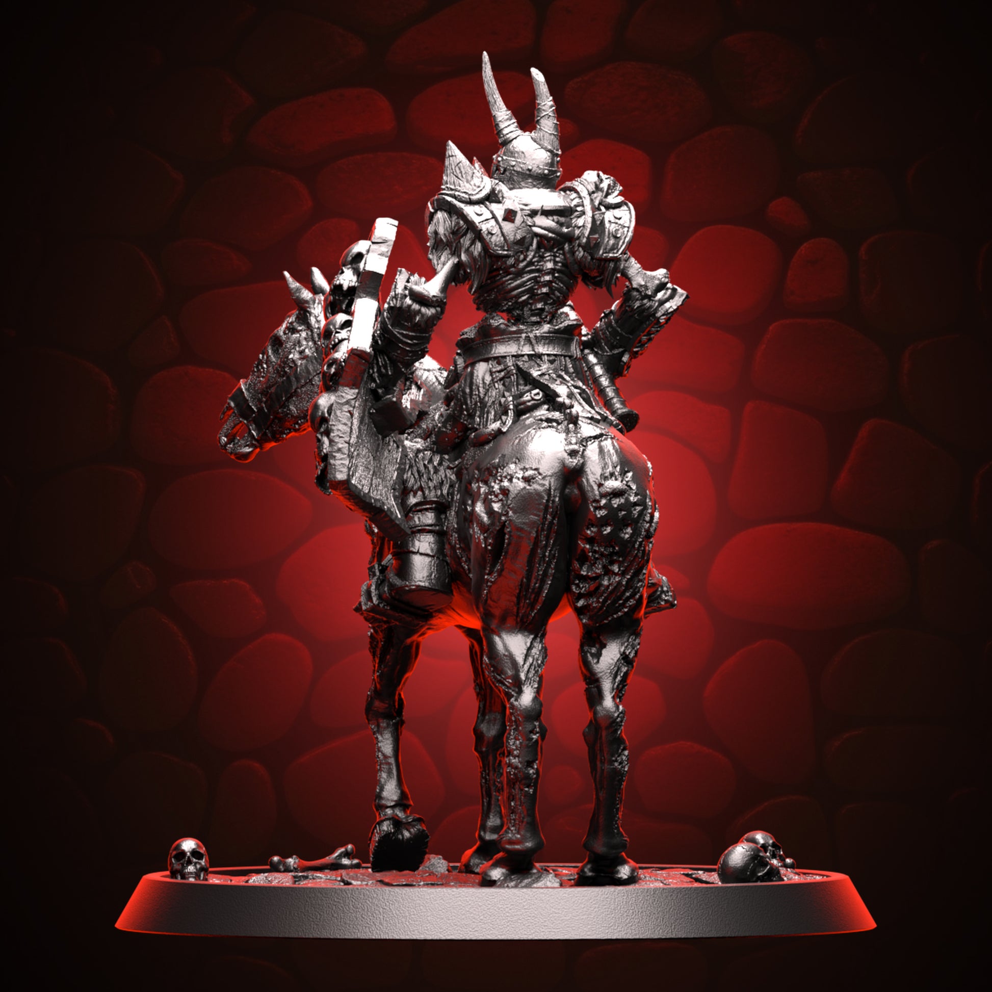 Skeleton Captian Mounted on Zombie Horse left