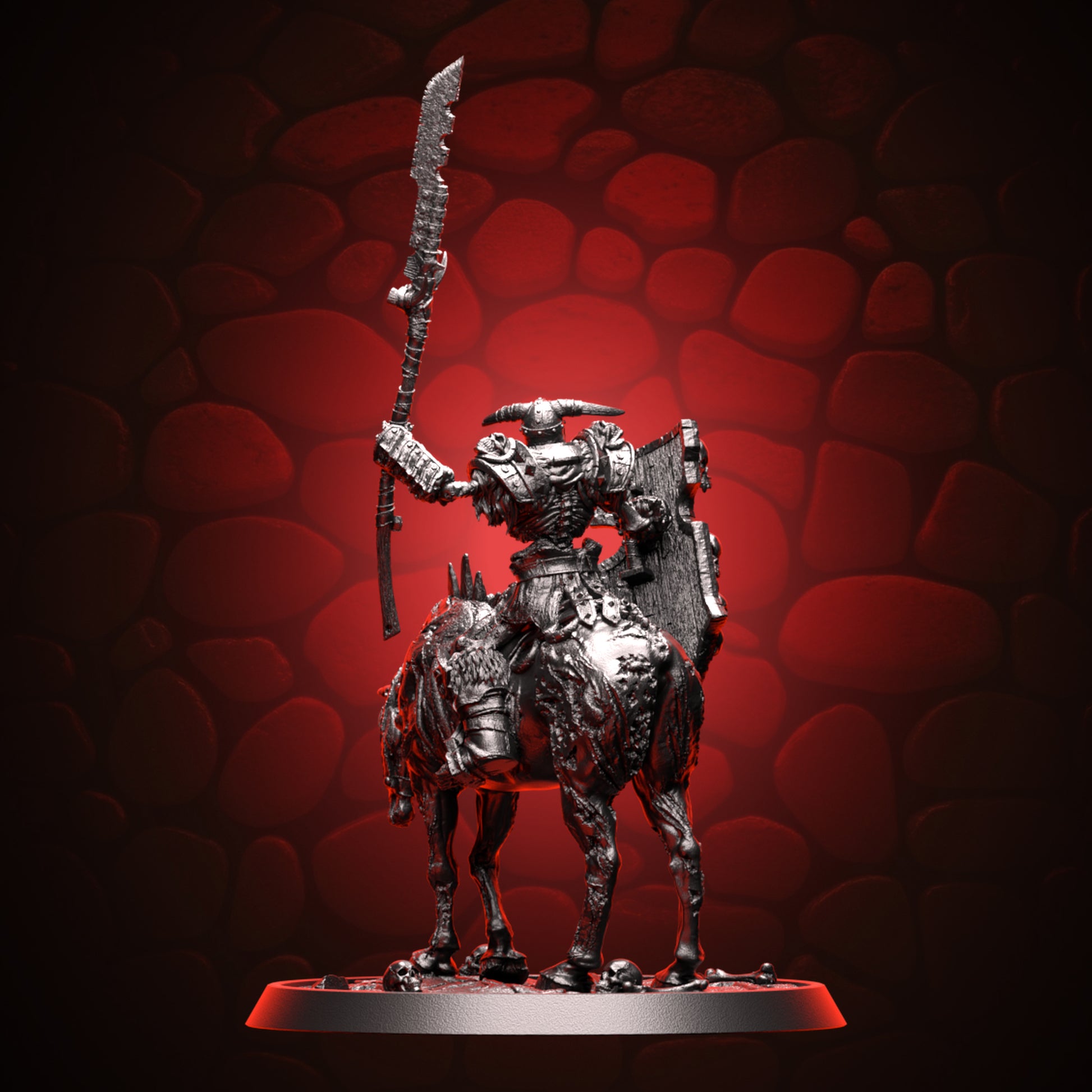 Skeleton Commander Mounted on Zombie Horse back