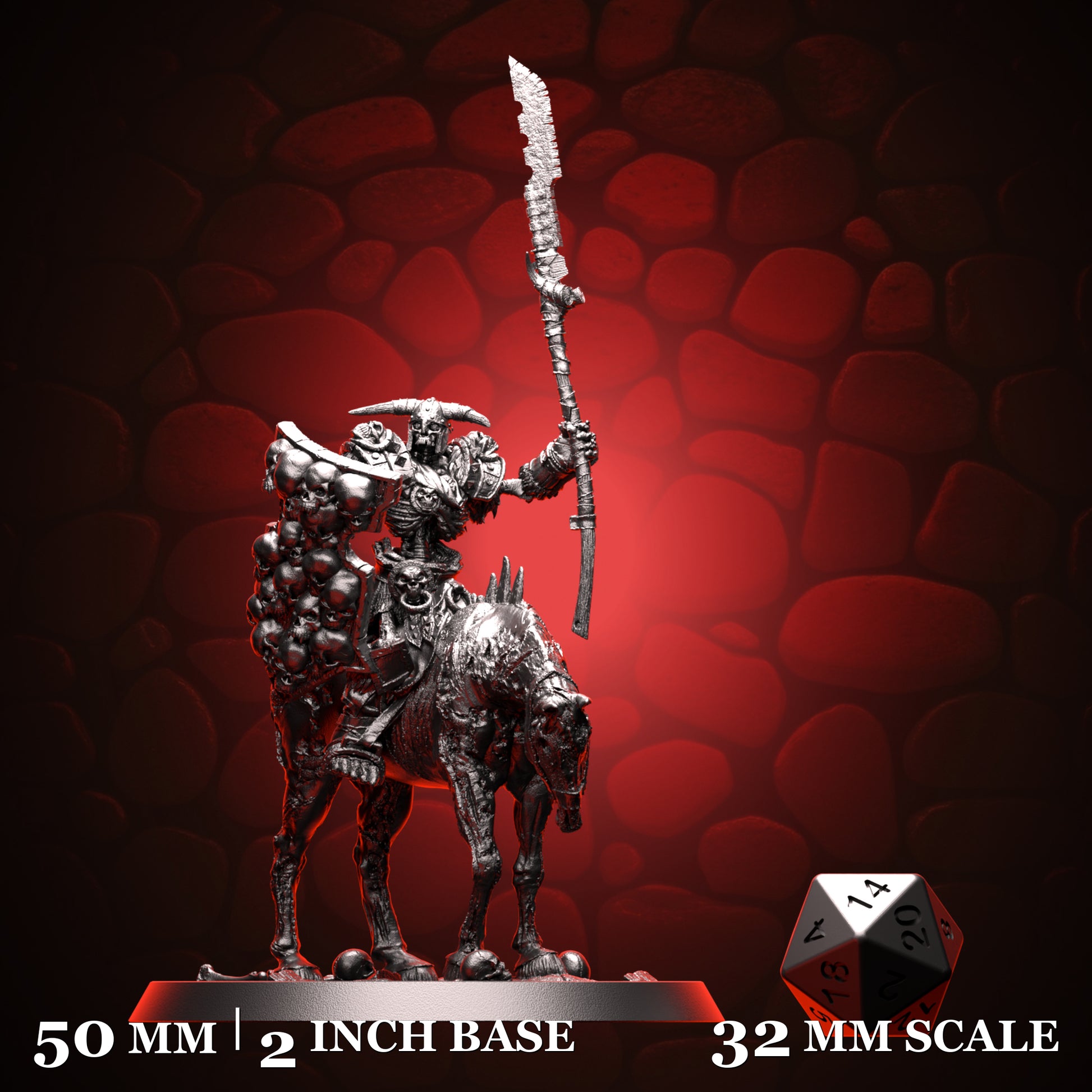 Skeleton Commander Mounted on Zombie Horse d20