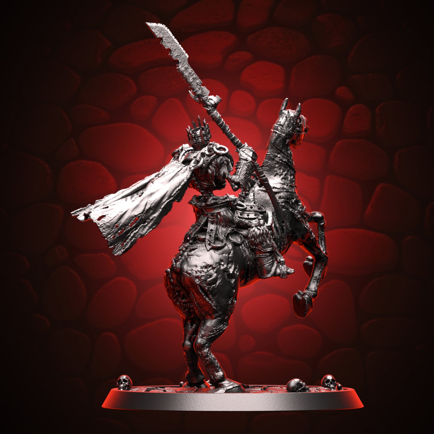 Skeleton King Mounted on Zombie Horse back