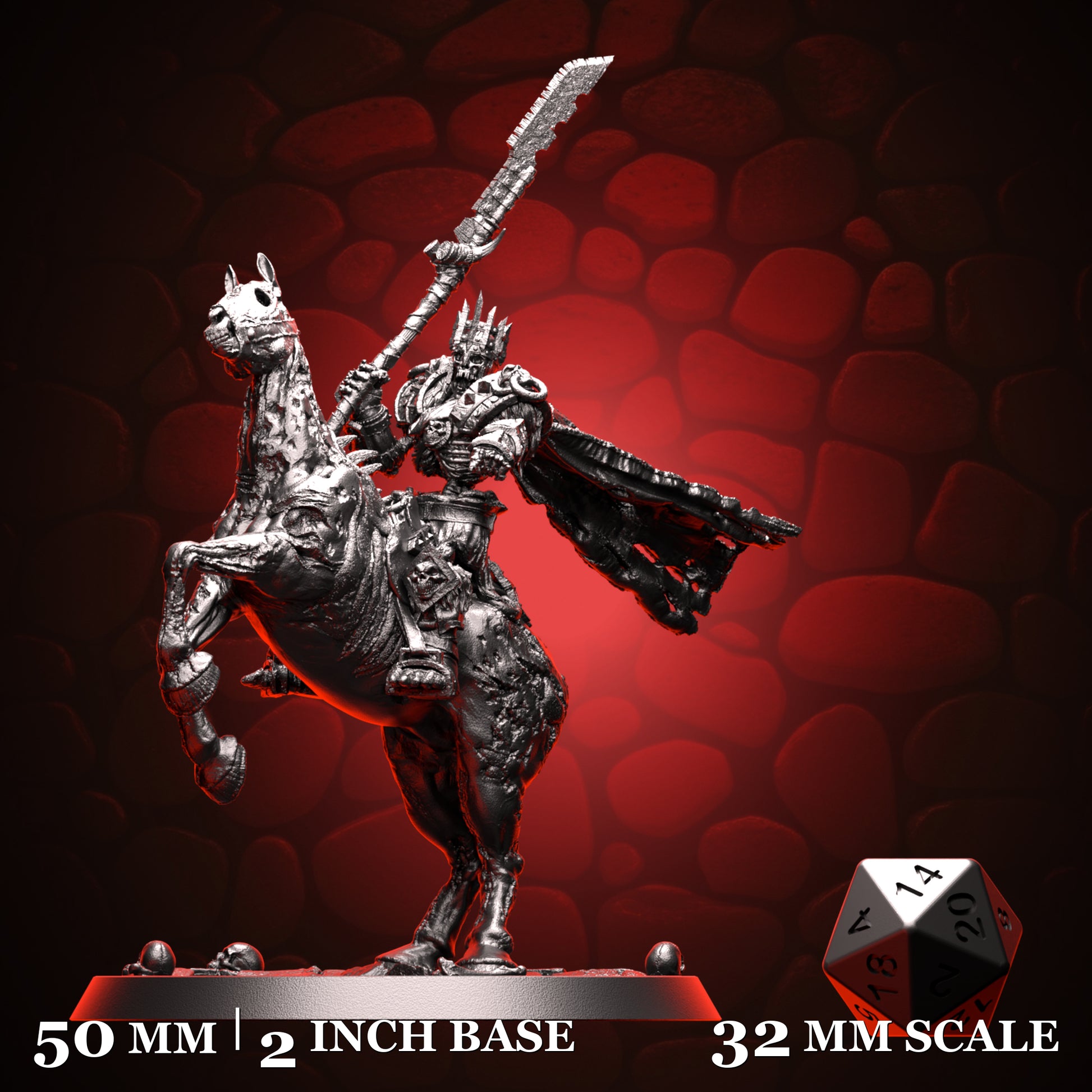 Skeleton King Mounted on Zombie Horse d20