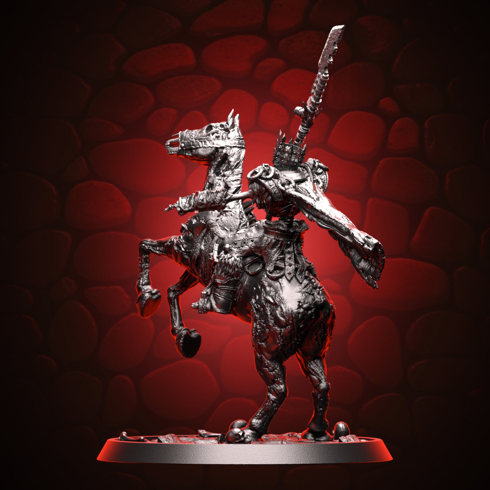 Skeleton King Mounted on Zombie Horse left