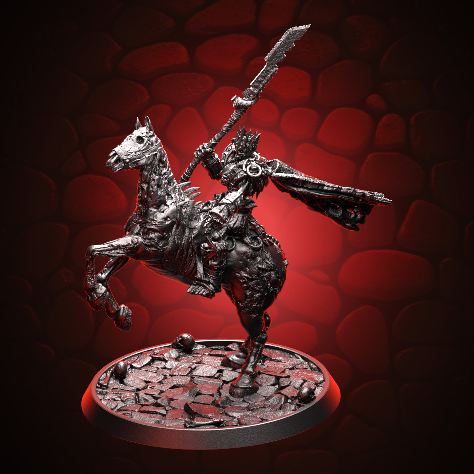Skeleton King Mounted on Zombie Horse Topright