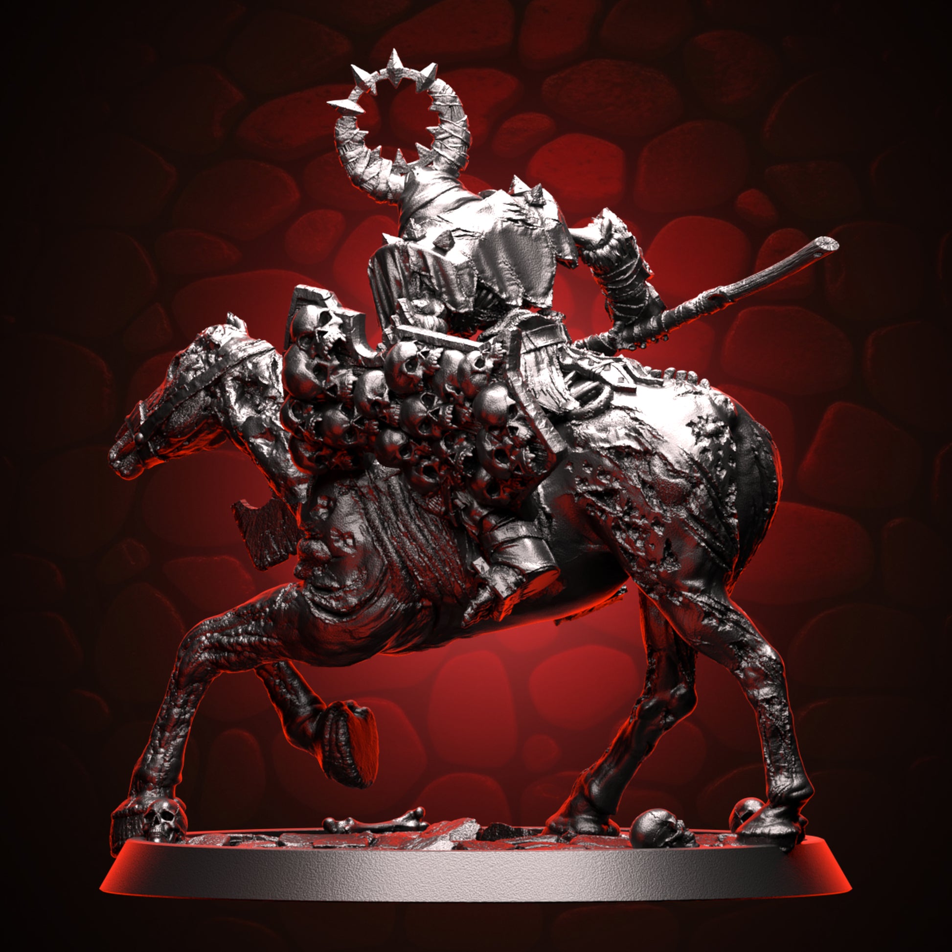 Skeleton Knight Mounted on Zombie Horse back