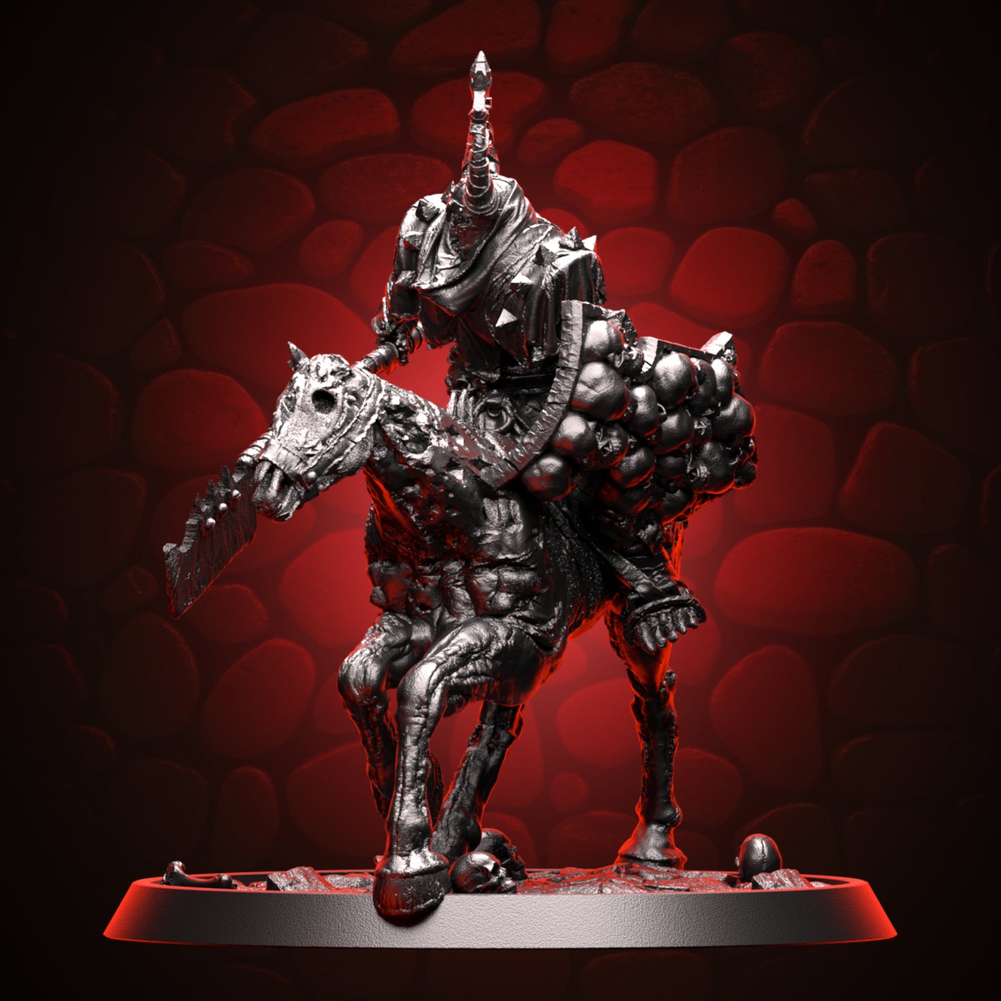 Skeleton Knight Mounted on Zombie Horse left