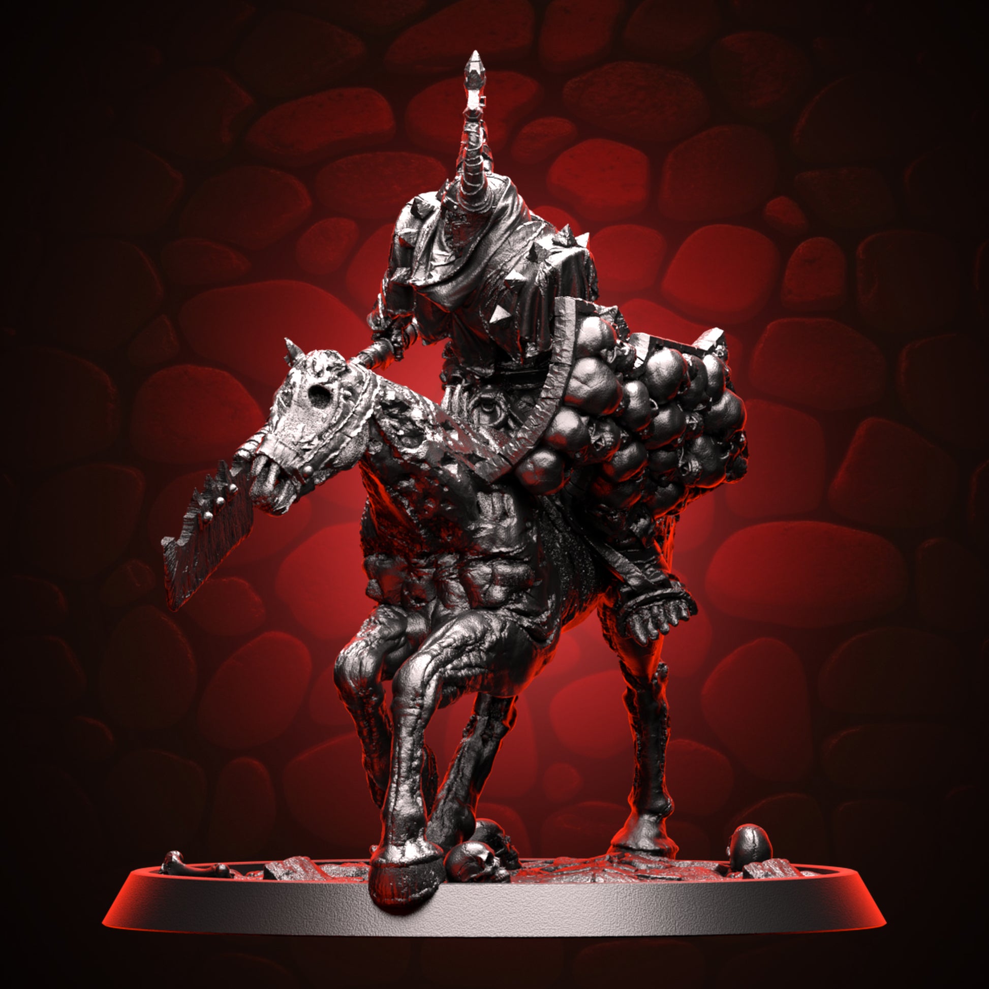 Skeleton Knight Mounted on Zombie Horse left