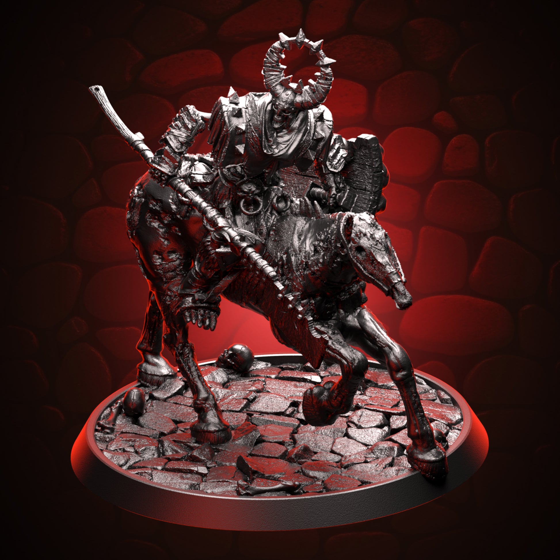Skeleton Knight Mounted on Zombie Horse Topright