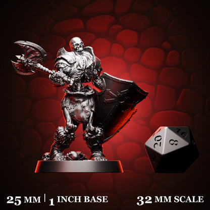 Skeleton Spinecutter shown beside a d20 for scale
