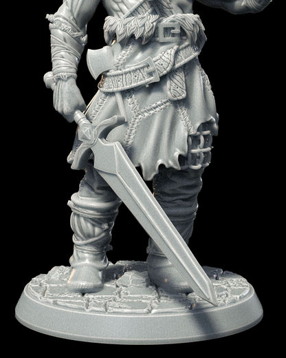 Human Barbarian - Axe & Sword